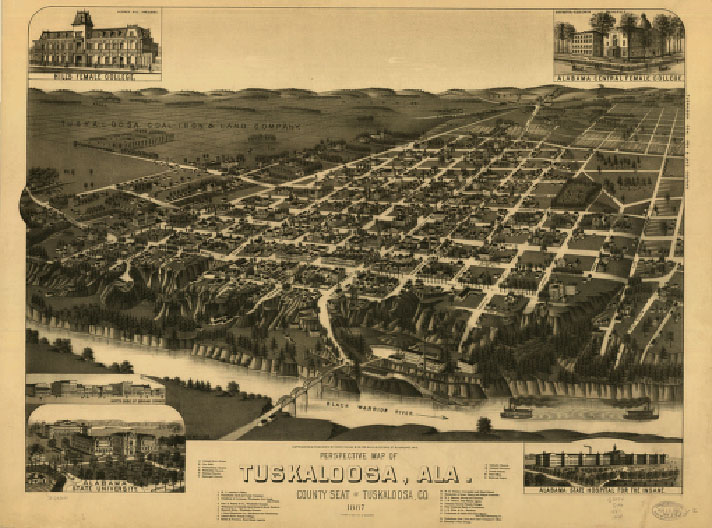 Tuskaloosa, Alabama Map, 1887