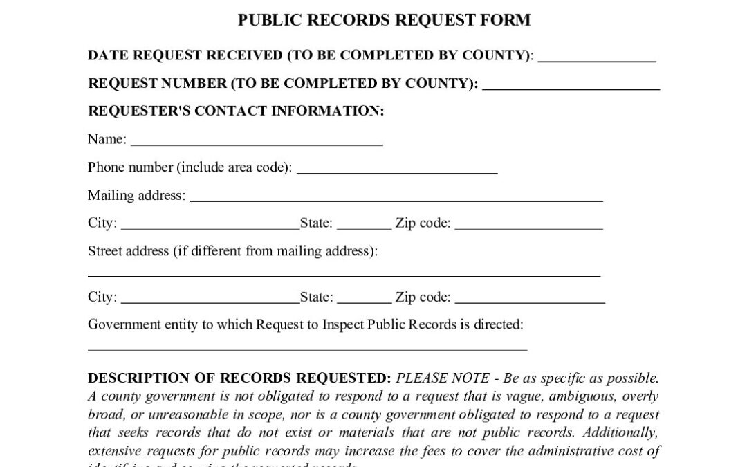 Public Records Request Form